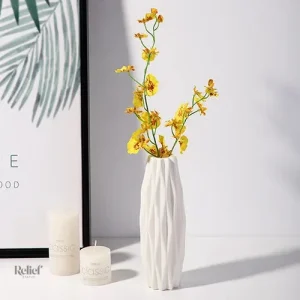 Vase nordique blanc minimaliste, 21 cm de hauteur