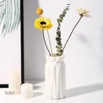 Vase nordique blanc minimaliste 18 cm pour décoration d'intérieur