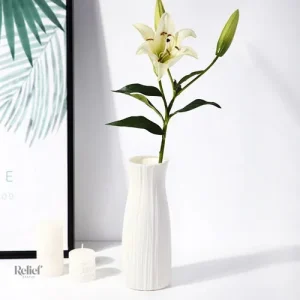 Vase minimaliste blanc nordique 20,5 cm, élégant et moderne