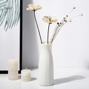 Vase blanc minimaliste nordique 23,5 cm pour décoration intérieure