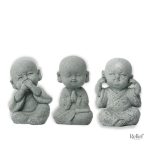 Sculpture moderne de trois Bouddha de la sagesse