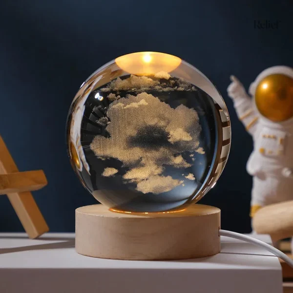 Éclairage LED dans une belle boule en cristal