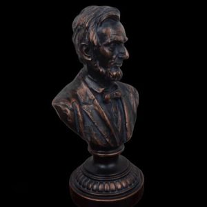 Statue homme en buste inspirée d'Abraham Lincoln