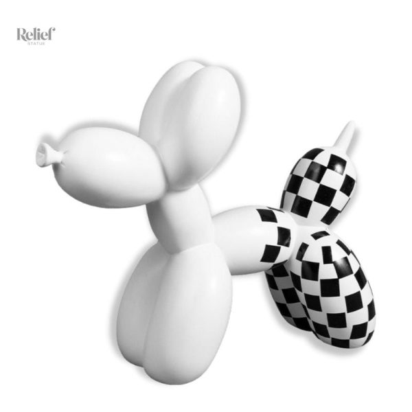 balloon-dog-1 Statue Chien Balloon Dog à damier, décoration moderne