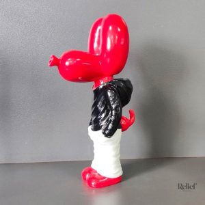 Sculpture chien en forme de ballon coloré