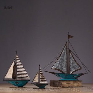 Statue design moderne de bateau artistique en métal