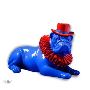 Statue Bouledogue Anglais en résine, 17 cm de hauteur