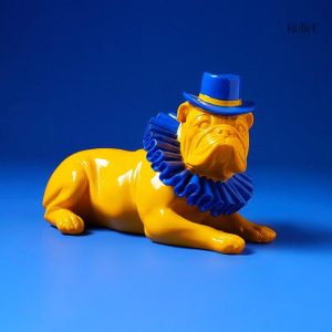 Décoration en résine représentant un bouledogue anglais
