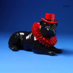 Statue artistique de bouledogue, 17 cm, en résine durable