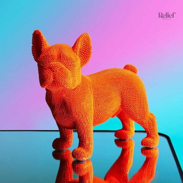 Figurine Bouledogue en résine pour ambiance chaleureuse