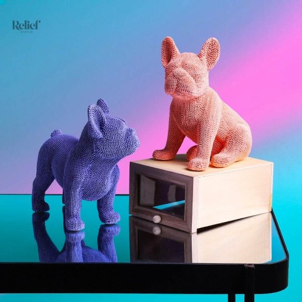 Élégante statue de Bouledogue Français en décoration