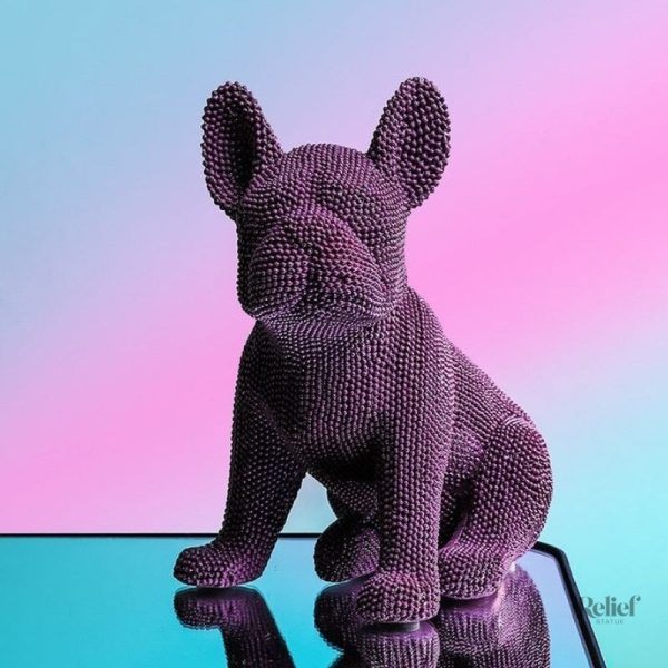 Bouledogue en résine, sculpture décorative unique
