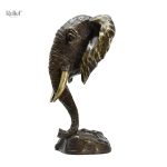 Sculpture d'éléphant en bronze, objet d'art animalier