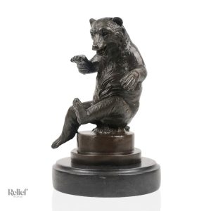 Sculpture en bronze d'un ours de 22 cm