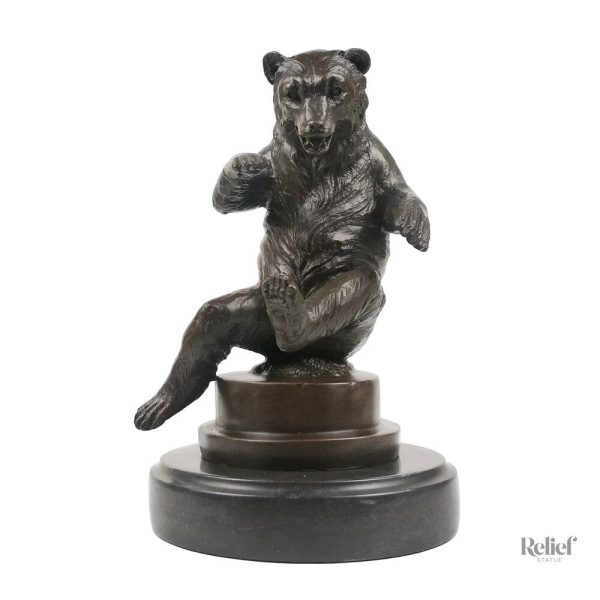 Statue ours en bronze véritable, 22 cm
