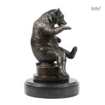 Sculpture d'ours, artisanat en bronze authentique