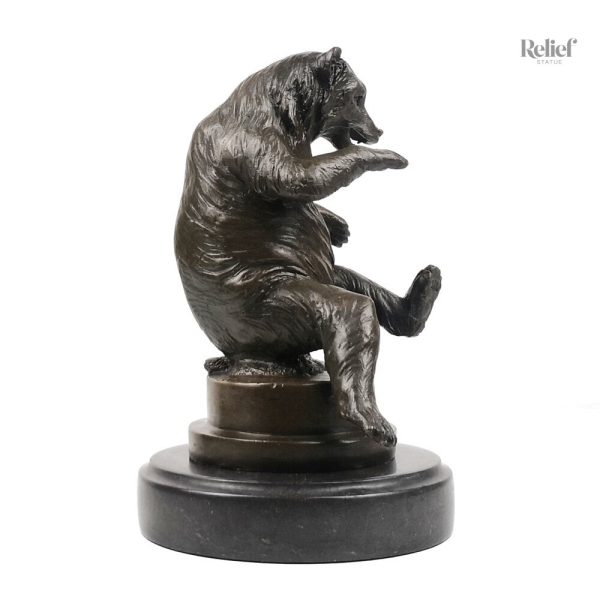 Sculpture d'ours, artisanat en bronze authentique