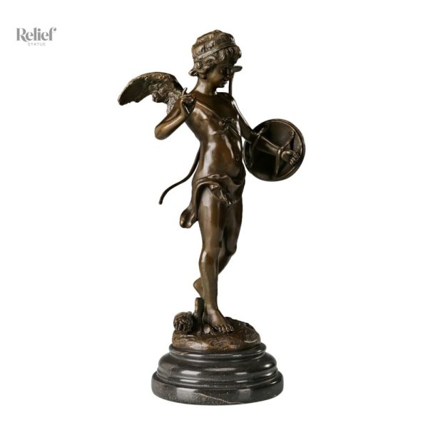 Statue de Cupidon en bronze, décoration élégante