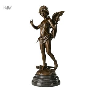 Cupidon en bronze, œuvre d'art de 39 cm