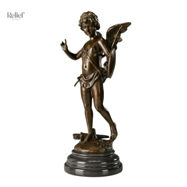 Cupidon en bronze, œuvre d'art de 39 cm