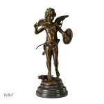 Cupidon, sculpture en bronze, 39 cm, pour intérieur raffiné