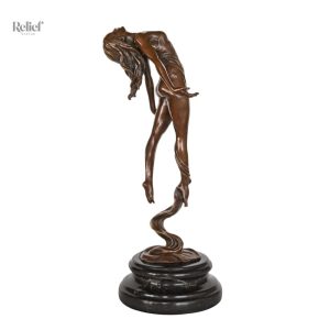 Sculpture en bronze d'une danseuse élégante de 38 cm