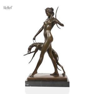 Statue en bronze Diane 31 cm, sculpture élégante et intemporelle
