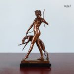 Sculpture Diane en bronze véritable, 31 cm de hauteur