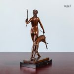 Statue Diane 31 cm, œuvre en bronze authentique