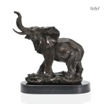 Statue en bronze d’un éléphant de 29 cm