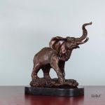 Statue éléphant en bronze, 29 cm, art raffiné
