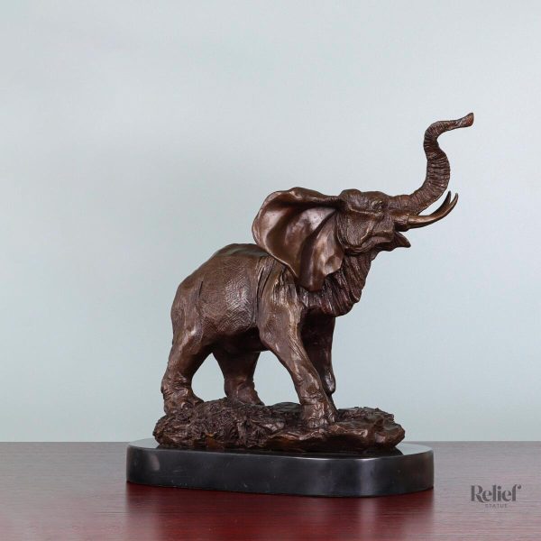 Statue éléphant en bronze, 29 cm, art raffiné