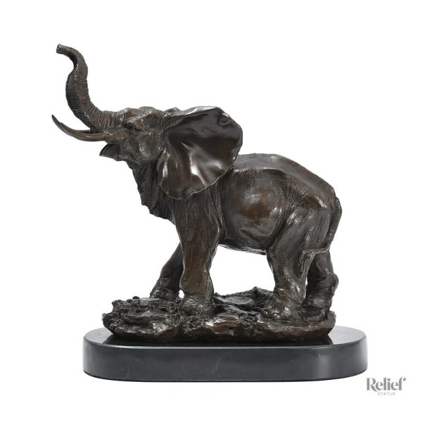Bronze éléphant, sculpture artisanale de 29 cm