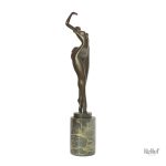 Statue en bronze véritable, 44 cm, pose féminine