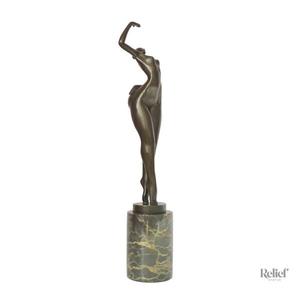 Statue en bronze véritable, 44 cm, pose féminine