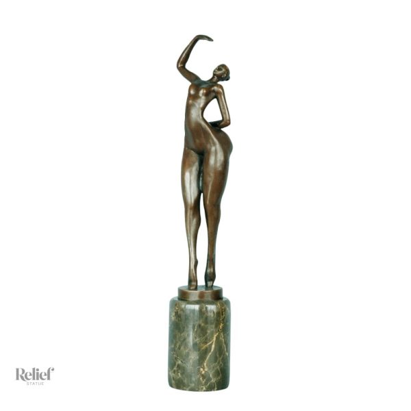 Oeuvre d'art en bronze Femme, sculpture 44 cm, élégance artistique