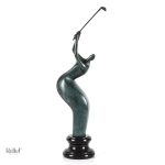 Œuvre en bronze, golf, 42 cm, décoration artistique