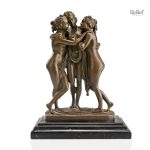 Bronze Les Trois Grâces 25 cm, sculpture élégante