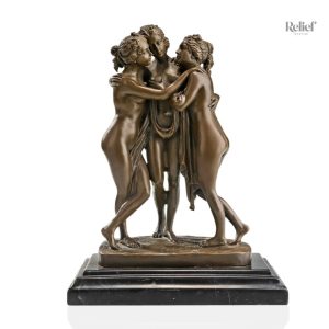 Bronze Les Trois Grâces 25 cm, sculpture élégante