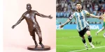 Bronze décoratif de Messi, image emblématique du football
