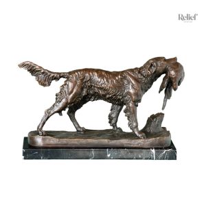 Statue Chien en bronze 23 cm, œuvre de l'artiste Moigniez