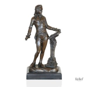 Statue en bronze Mozart 21 cm, œuvre d'art élégante