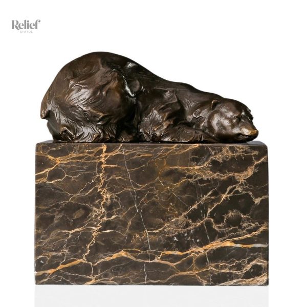 Bronze ours 13 cm, sculpture en bronze véritable