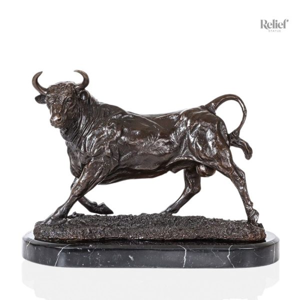 Sculpture Bronze Taureau 28 cm en bronze véritable