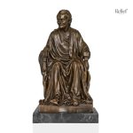 Sculpture en bronze véritable de Voltaire, 35 cm