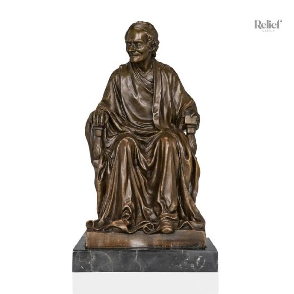bronze-voltaire-1 Sculpture en bronze véritable de Voltaire, 35 cm