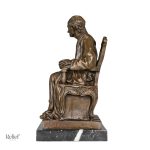 Statue bronze Voltaire, élégante décoration intérieure