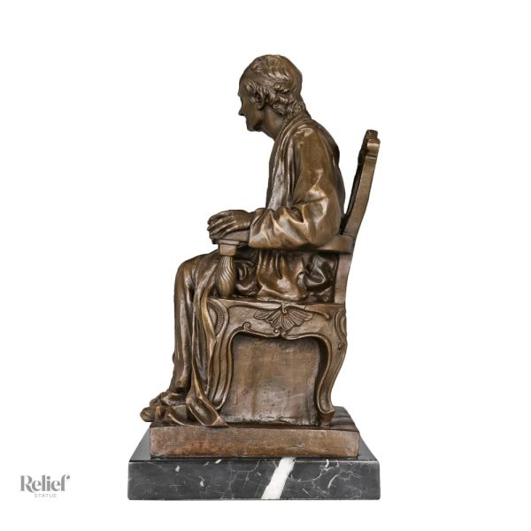 Statue bronze Voltaire, élégante décoration intérieure