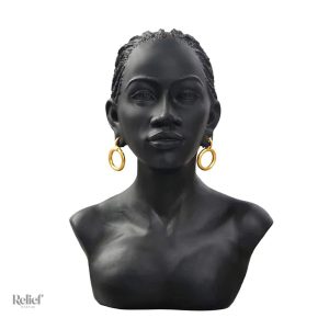 Sculpture de buste féminin africain, 25 cm de hauteur