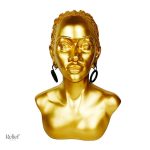 Buste femme africain, pièce artistique en résine
